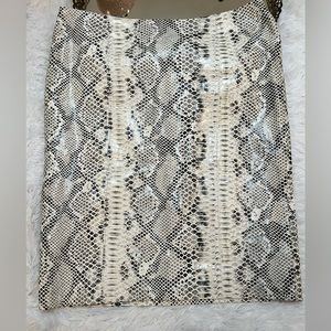 Etcetera lined faux leather snakeskin pencil skirt